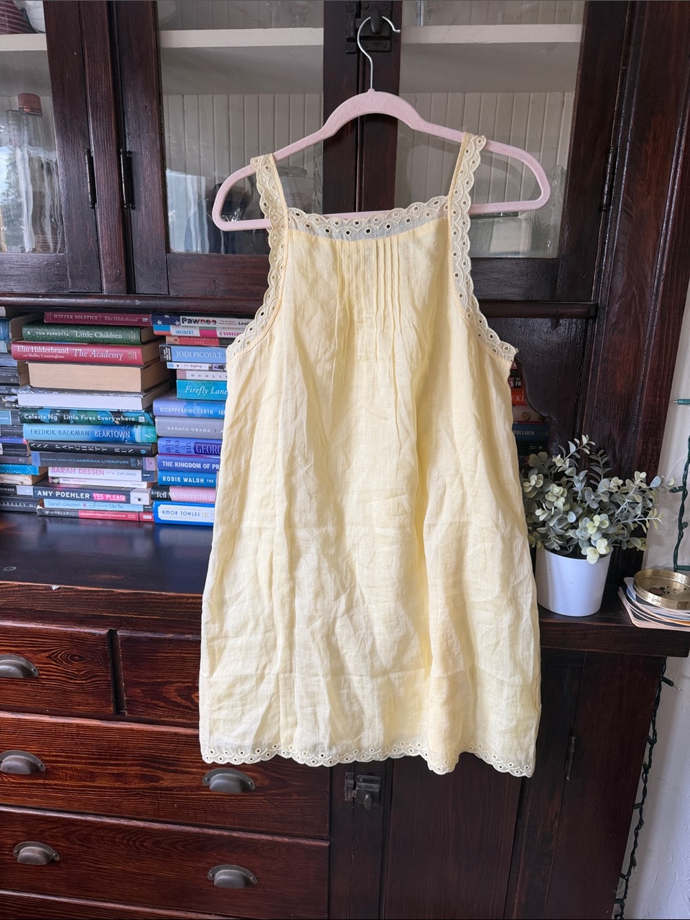 J. Crew Yellow Eyelet-Trim Sundress NWT - Picture 3 of 4